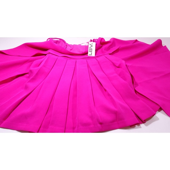 Copied - LBV Women's Pink Pleated Wing Mini Dress Sz 2 NWT 498 - Picture 10 of 12